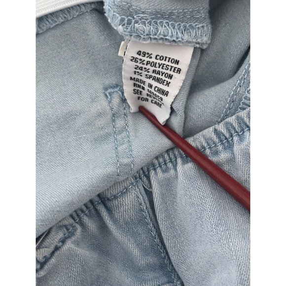 Ashley Mason Jeans 11 Blue Y2K Flare Light Wash High Rise Raw Hem Boho Soft Girl - Picture 10 of 15